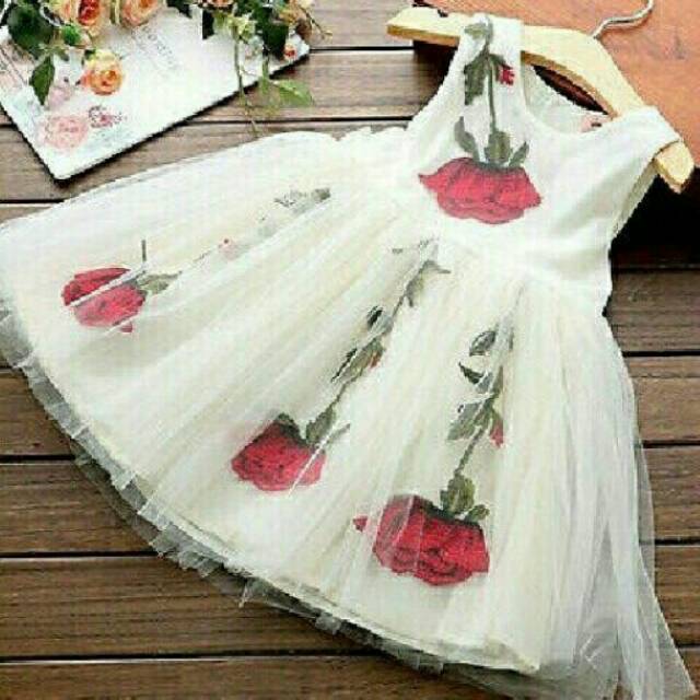 Kids Rosely Dress / baju anak cewek / dress anak motif rose cantik