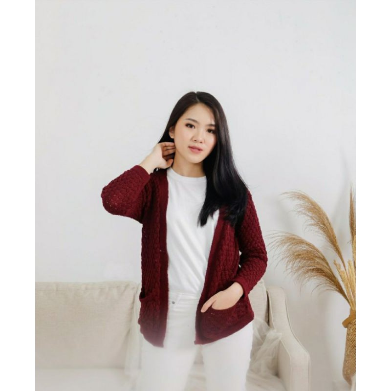 Freya Pocket Popcorn Cardi - outer rajut