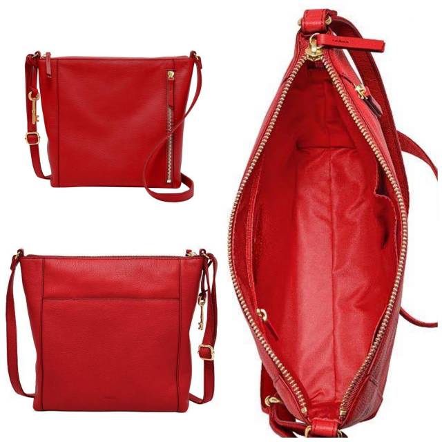 Tas Fossil Tara Crossbody Brick Red New Original