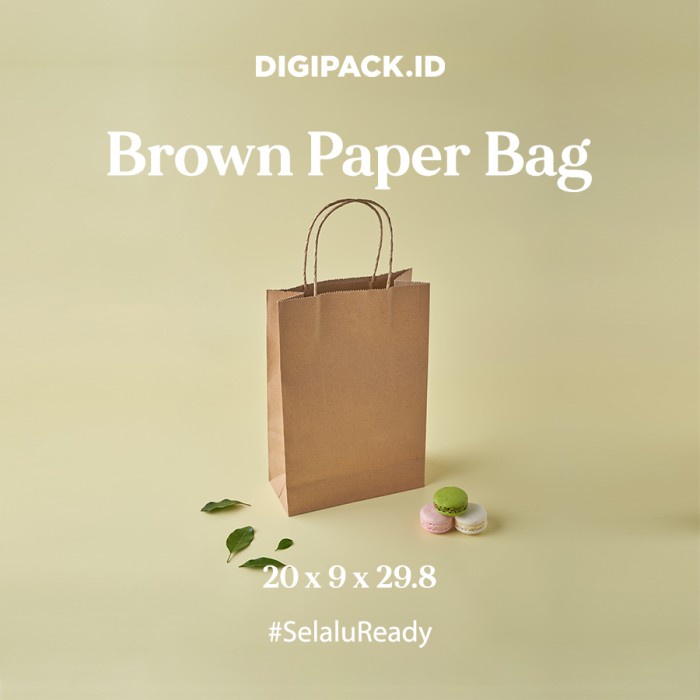 

✨ BISA COD ✨ [Digipack] Brown Paper Bag Tali 20 x 9 x 29.8 | Kantong Kertas Coklat