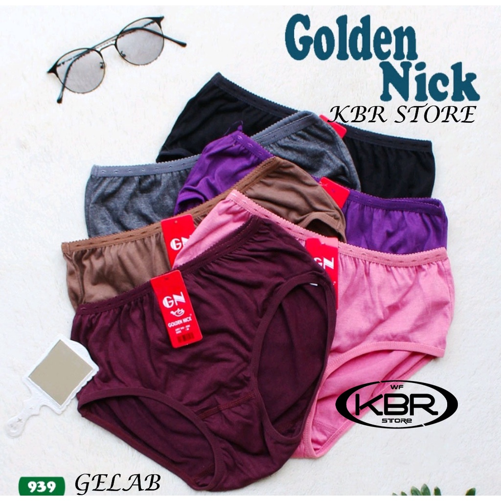 gorsir 6 pcs celana dalam wanita gold nick / GN 939 / pakaian dalam cewek / dalaman cewek KBR STORE