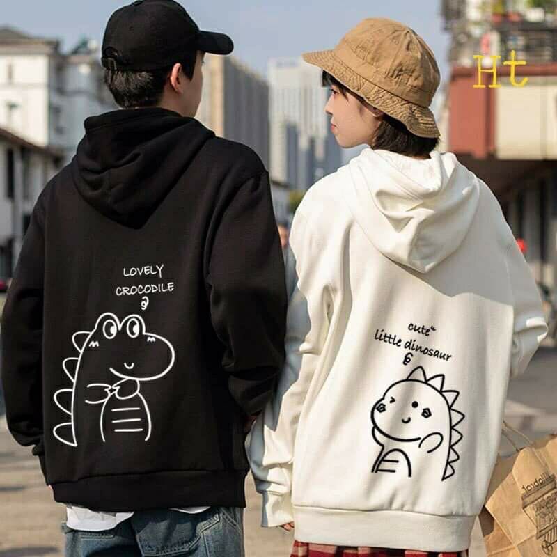 HOODIE COUPLE UNISEX LOVELY DINO FLEECE TEBAL LUCU PREMIUM TERBARU,