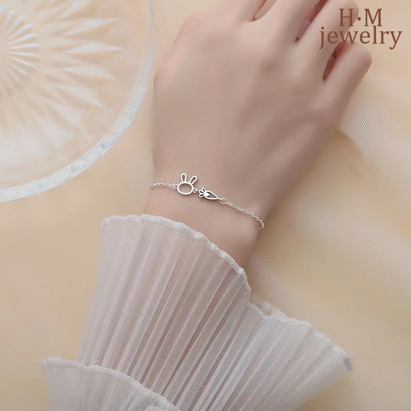 Gelang Desain Kelinci Wortel Bahan S925 Silver