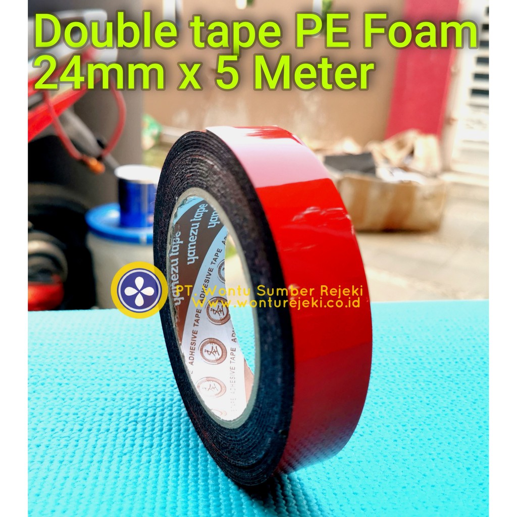 

Double Tape PE Foam Merah , tebal 1,2mm kualitas setara nippon tape