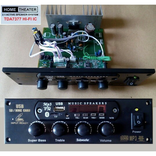 KIT ACTIVE SPEAKER HOME THEATER 2.1 TDA7377 MP3 BLUETOOTH