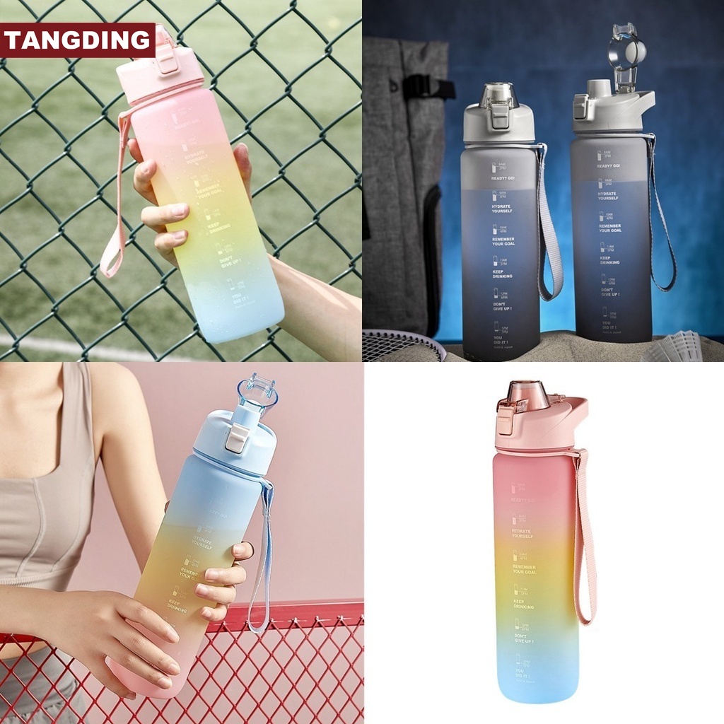 【COD Tangding】1100ML Women's Plastic Travel Cup Outdoor Large Water Bottle Summer Fitness Kettle Portable Space Cup