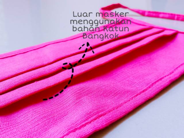 Masker Kain Murah 2 Lapis Bahan Katun Bangkok Lapis Tricot Import