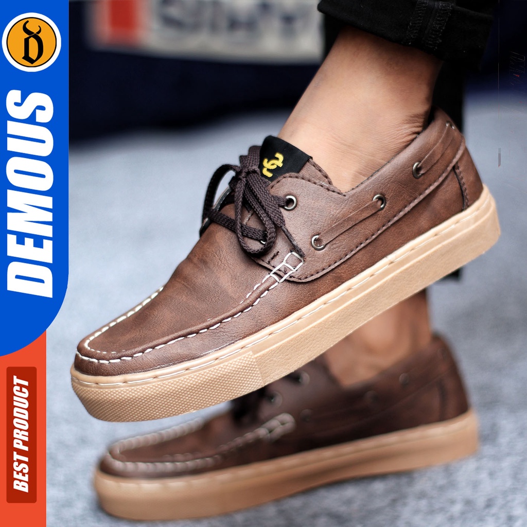 Sepatu Casual Pria Loafers Sepatu Hitam Coklat DEMOUS JIMZAP