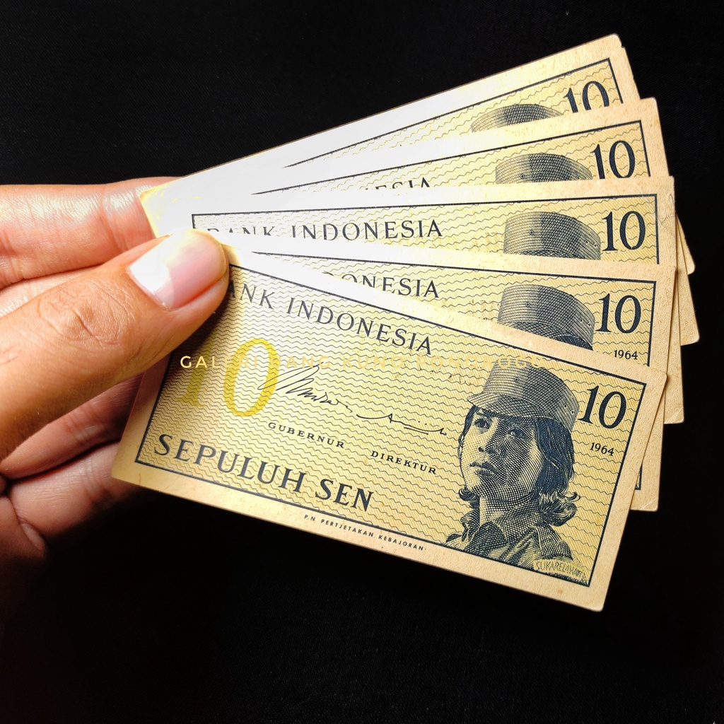 (ORIGINAL )UANG KUNO 10 SEN SERI SUKARELAWAN 1964