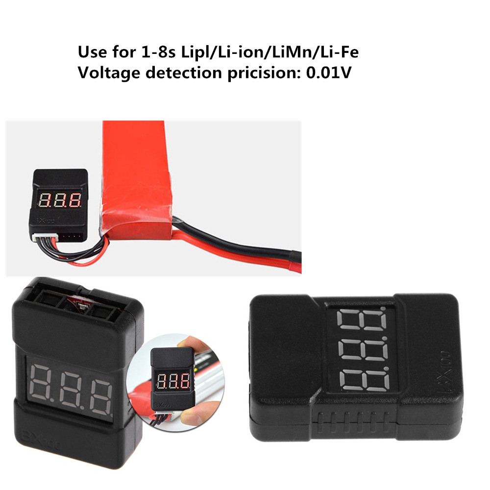 〖Factory Supplier/COD〗BX100 Tester Buzzer Alarm Voltase Rendah untuk Baterai Lipo 1-8S 1-8S rc374