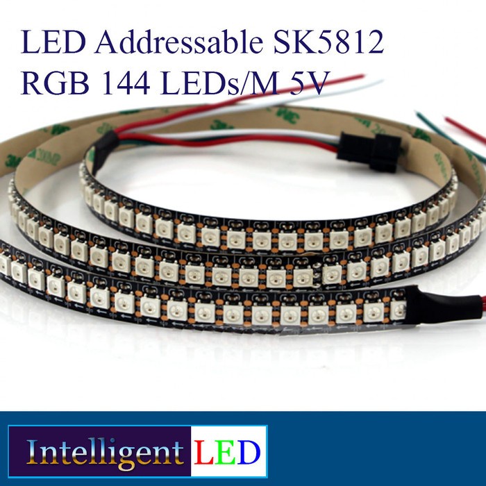 LED Addressable SK5812 / WS2812 RGB 144 LEDs/M 5V UK 1.5M