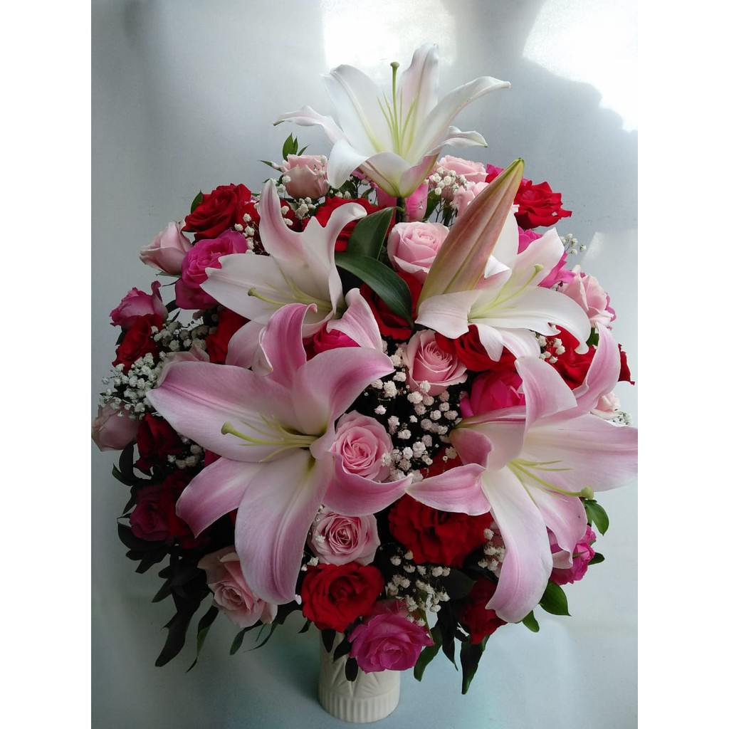 BUNGA MEJA | RANGKAIAN BUNGA LILY | RANGKAIAN BUNGA SEGAR