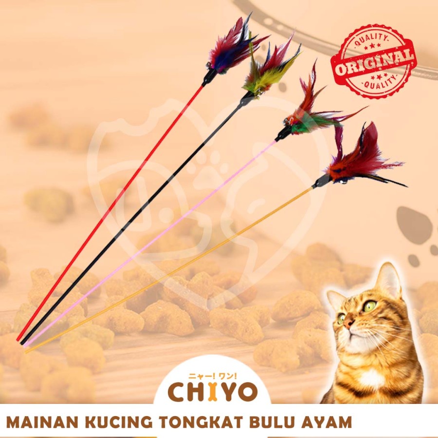 MAINAN KUCING TONGKAT BULU AYAM [ TONGKAT KUCING MURAH]