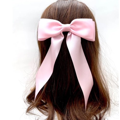 Luxe Satin bow long tail bow hair bow for women girl hair bow, women barrette, girl hair clip, grosg