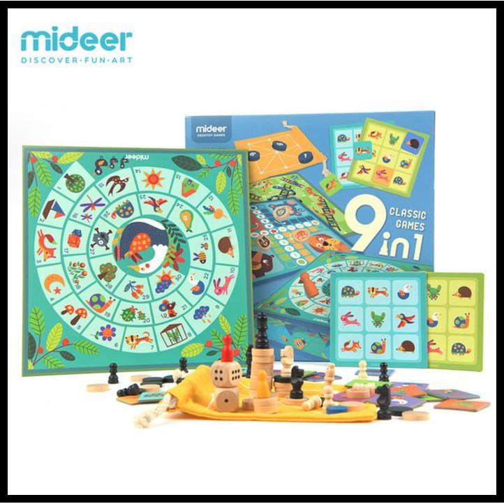 MIDEER BOARD GAME 9IN1 MAINAN ANAK MAINAN EDUKASI ANAK