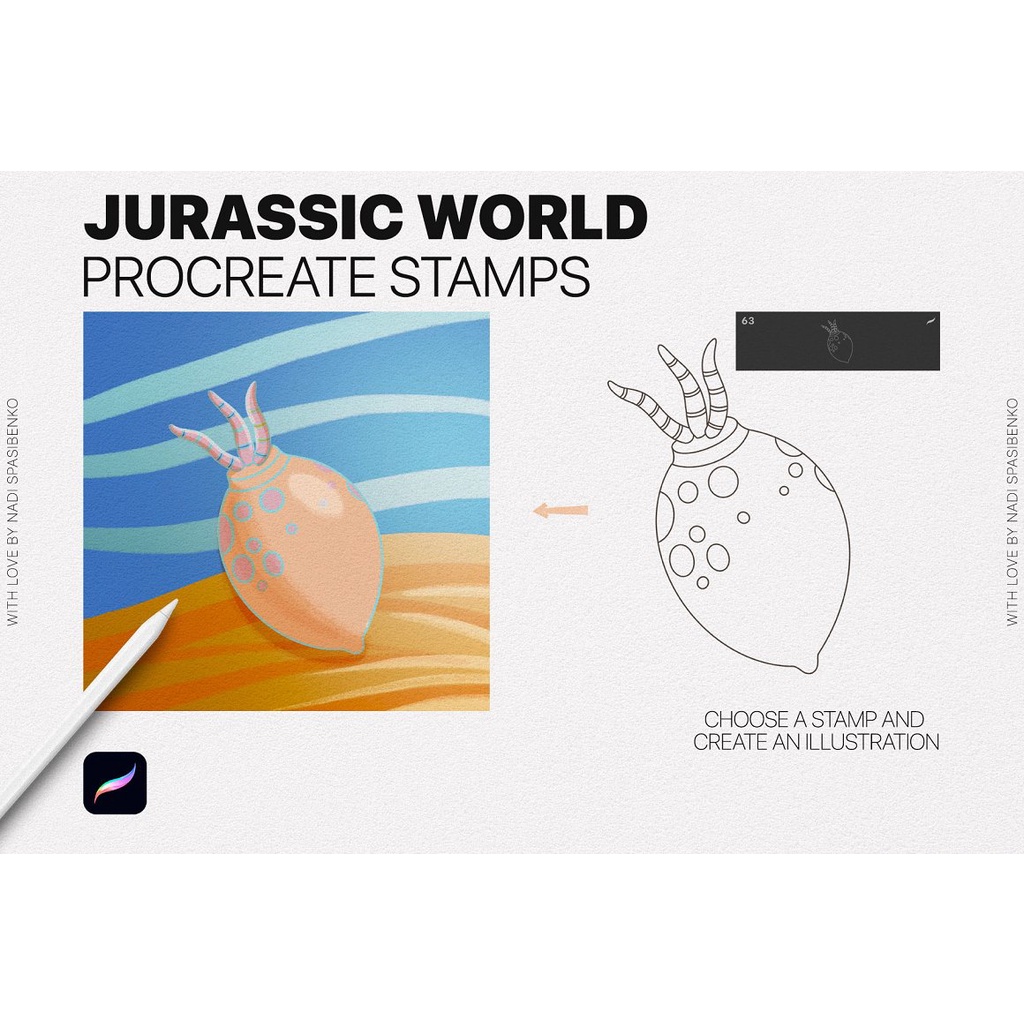 Procreate Brush - Jurassic World Procreate Stamp