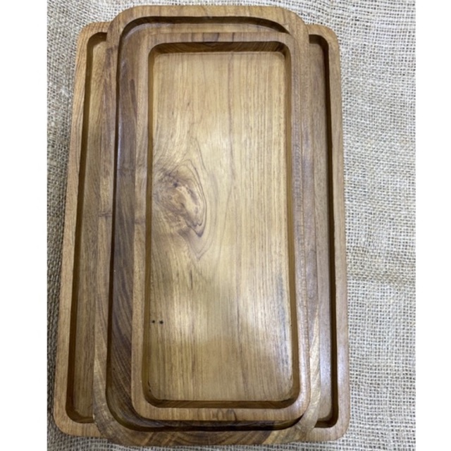 Wooden Square Plate / Piring Kayu Saji