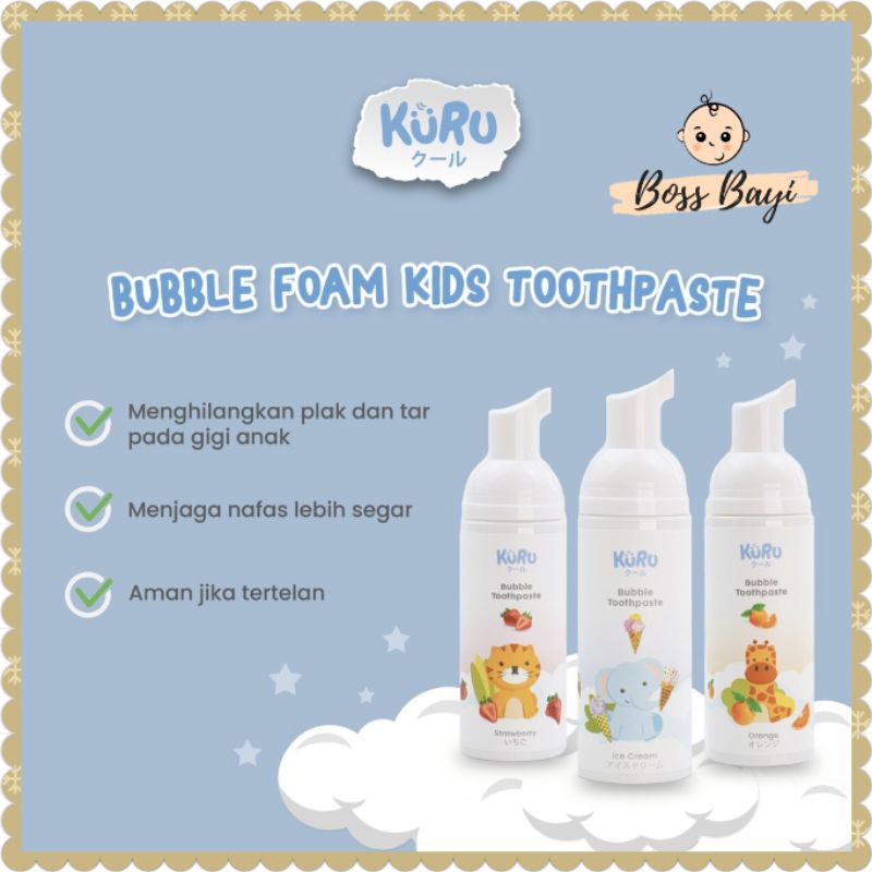 Kuru Bubble Foam Kids Toothpaste / Pasta Gigi Odol Busa Anak