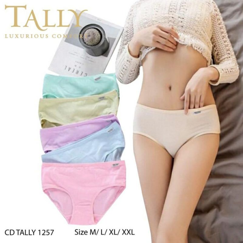 TALLY CD1257 CELANA DALAM WANITA MURAH POLOS BANYAK WARNA KATUN PREMIUM SIZE M-XXL
