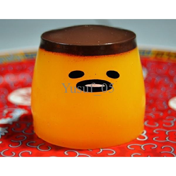 JUAL Round gudetama pudding squeeze toy MURAH