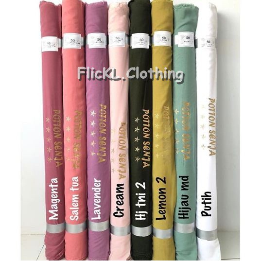 Bahan Kain Potton Senja Sifone Fine Polos Jilbab Hijab Segiempat Gamis Muslim Rollan