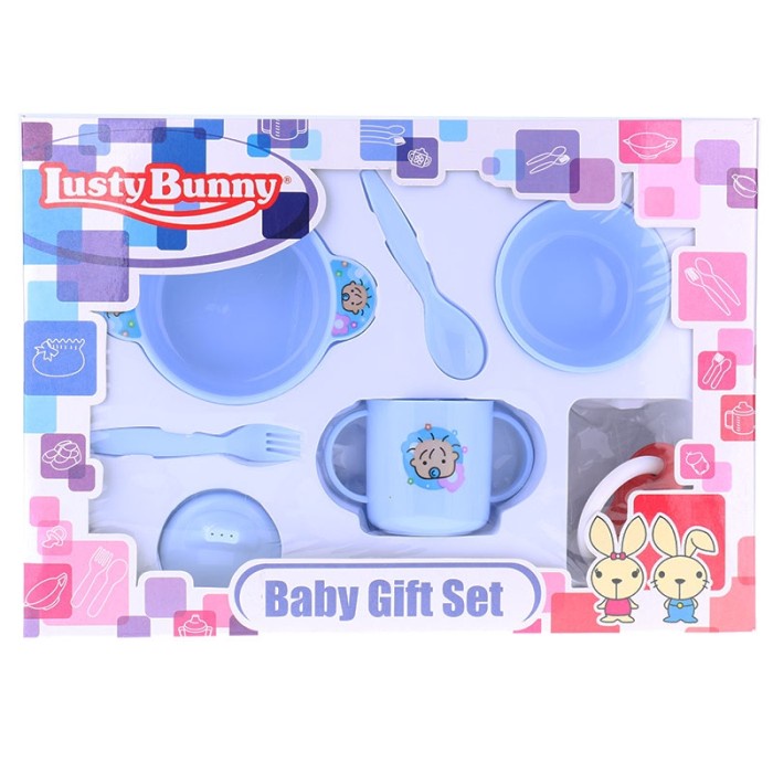 Paket Hemat MPASI 5 in 1 Perlengkapan Makan Bayi Feeding Gift Set Alat Makan Bayi Lusty Bunny