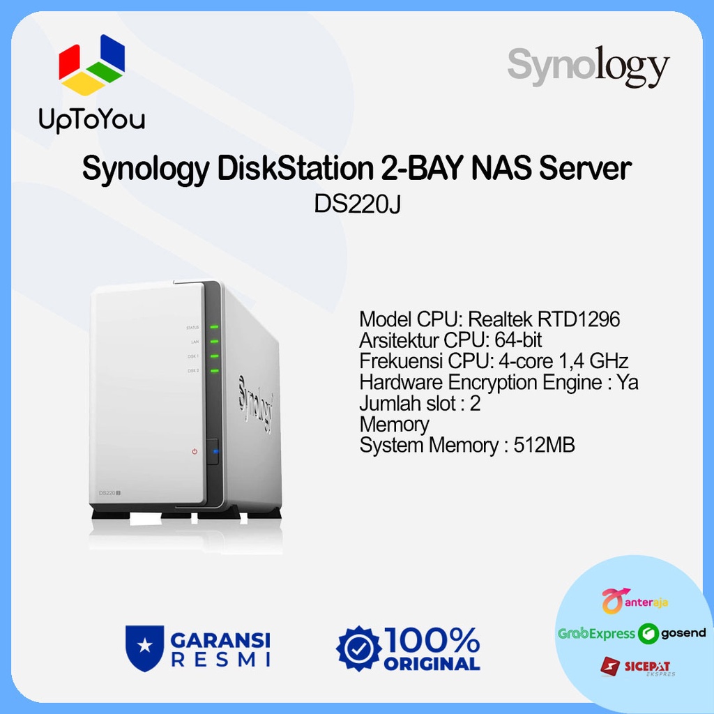 Synology DS220J DiskStation 2-BAY NAS Server Storage Cloud DS 220J