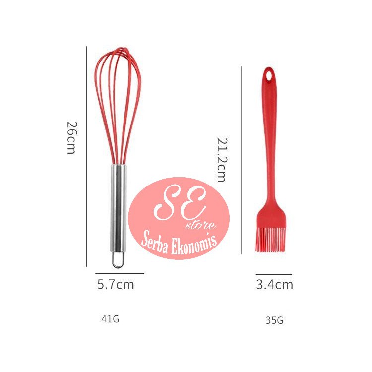 Silvertech 1 set Silikon spatula isi 5 Spatula Cooking BPA- Set Aneka Warna By Serba Ekonomis