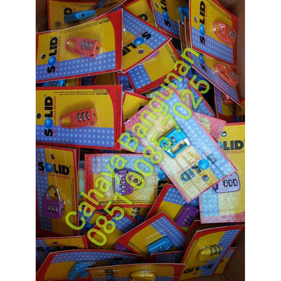 Kunci-Sale-Terlaris-A Kunci Gembok Kecil Tas Koper Travel Nomor Kode Angka Lucu Warna Solid
