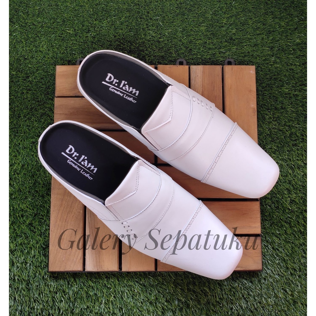 Sepatu Bustong Pria Kulit Asli - Putih