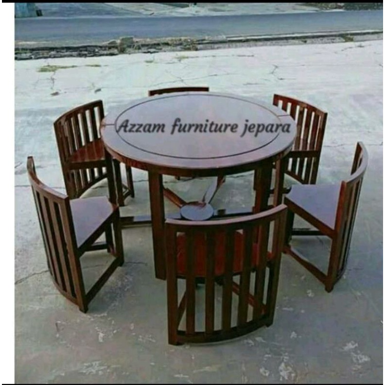 meja makan bulat jati jepara