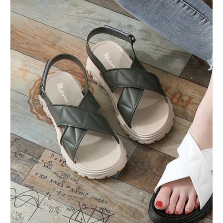 SEPATU SANDAL WANITA IMPORT SANDAL WADGES TALI BELAKANG VELCRO SANDAL SELOP SILANG PEREMPUAN