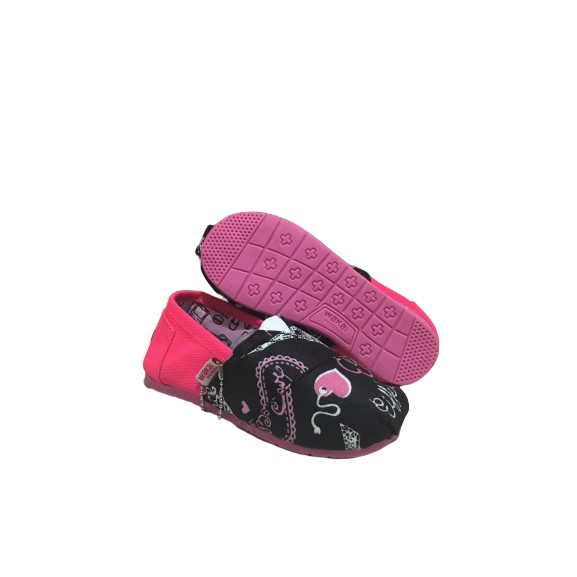 SEPATU ANAK SLIP ON KANVAS KARAKTER LUCU MOTIF PARIS HITAM PINK LAKI LAKI PEREMPUAN KIDS TERMURAH