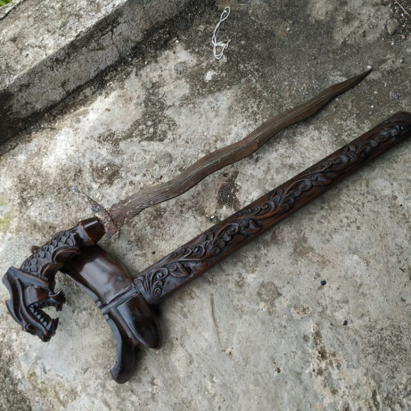 Keris naga jumbo bilah pamor