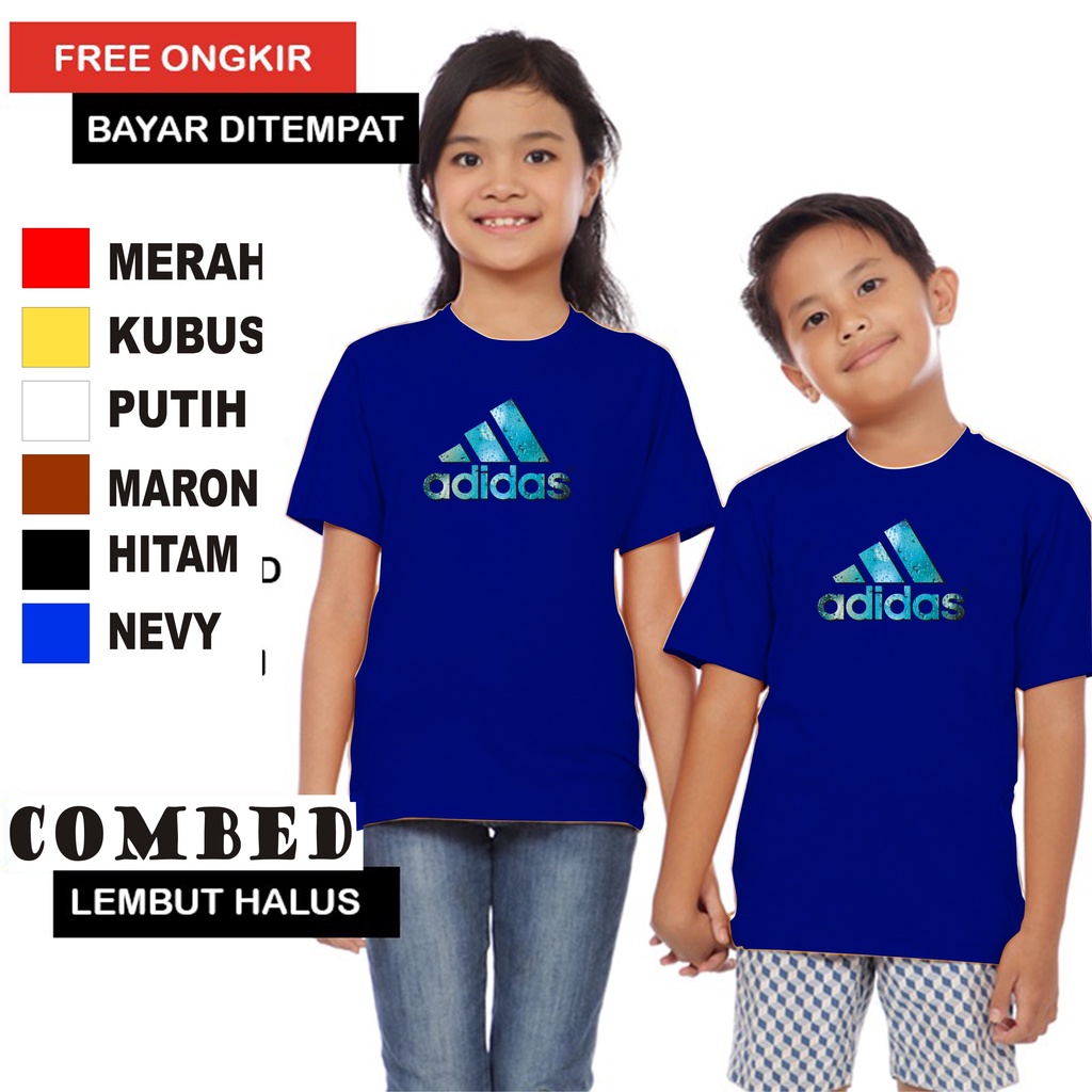 Promo Kaos  4DIDAS BLUE  DTF Anak Anak  Lengan Pendek Combed 30S Atasan Anak2 cowok cewek Kaos Murah kaos anak kartun kaos anak anime kaos anak murah kaos anak hits kaos viral