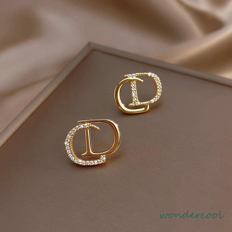 925 Perak Personalised berlian litto anting -anting niche desain anting -anting waktu sederhana-Won