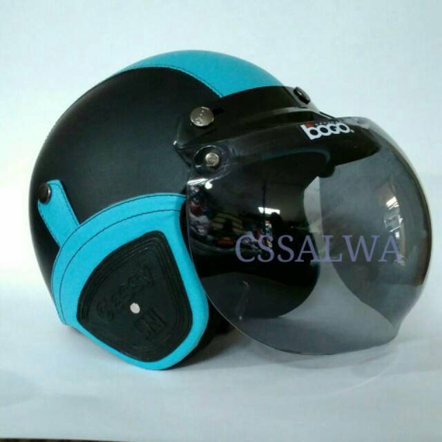 Helm Bogo Dewasa SNI Hitam Sky Kaca Bogo Original