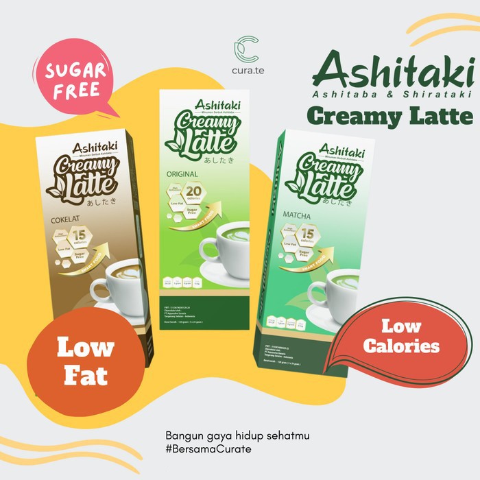 ASHITAKI CREAMY LATTE MINUMAN DIET RENDAH KALORI | MINUMAN BUBUK ANTIOKSIDAN STEVIA