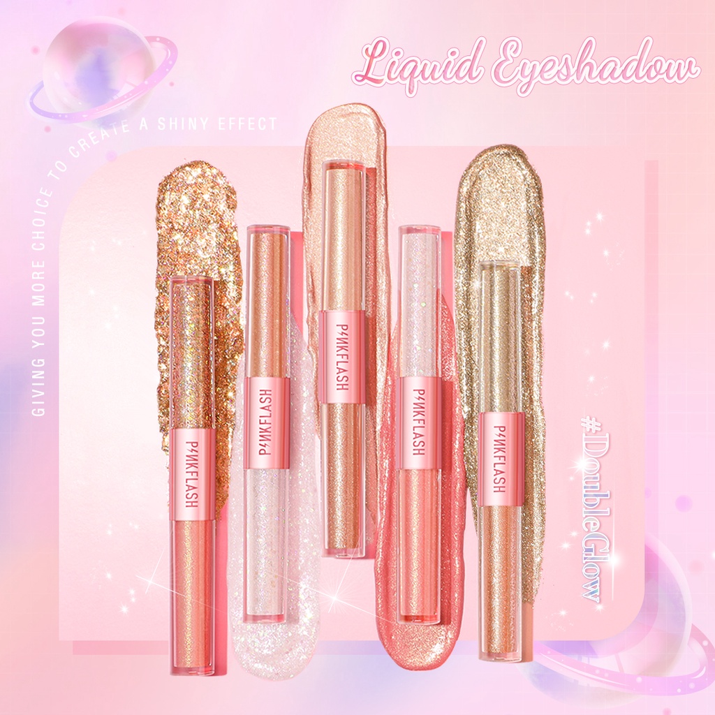 Pinkflash Liquid Eyeshadow 2IN1 Double Glow All Glow High Pigment Waterproof Eyeshadow Pinkflash Eyeshadow Cair