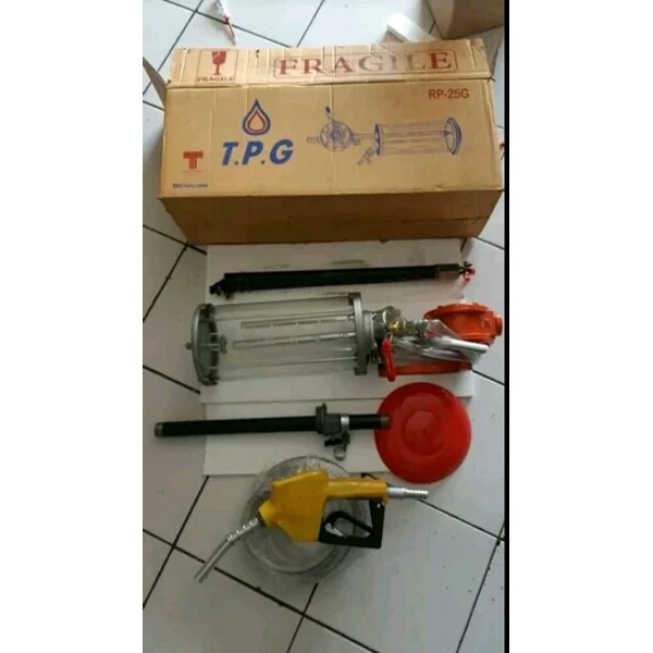 Satu Set Pompa Tabung kaca Manual Merk TPG Import Thailand Pom mini Pertamini
