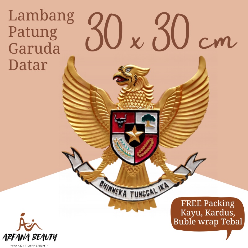 Garuda Pancasila Hiasan Dinding Lambang Fiber Lambang Negara Burung Garuda Gold Fiber 30CM