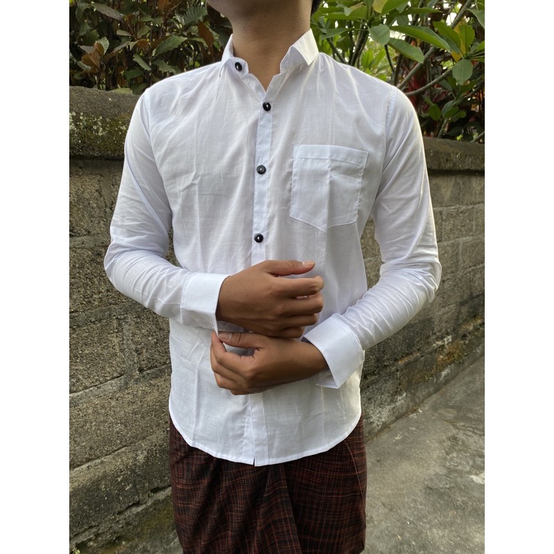 Jual Baju Kemeja Sembahyang Putih Bali Shopee Indonesia