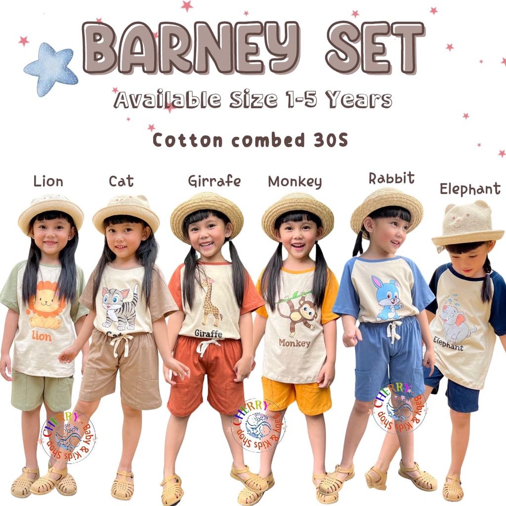 Smilee Barney Set 1-5 Tahun Setelan Anak Unisex S23