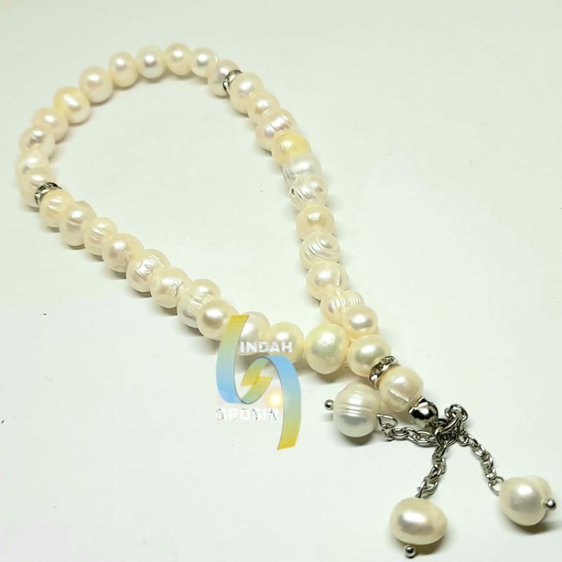 TASBIH MUTIARA 8MM 33BUTIR ASLI ORIGINAL