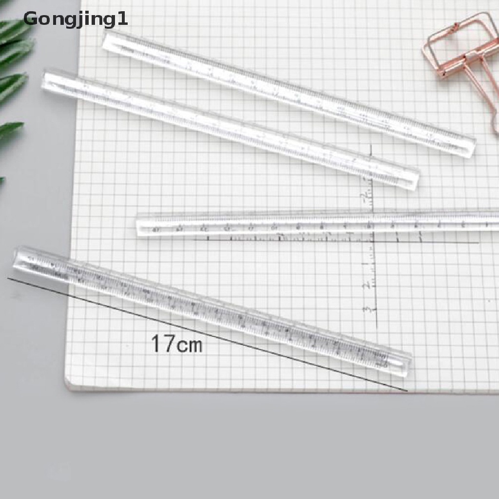 Gongjing1 Penggaris Segitiga 15cm Transparan Untuk Stationery Pelajar