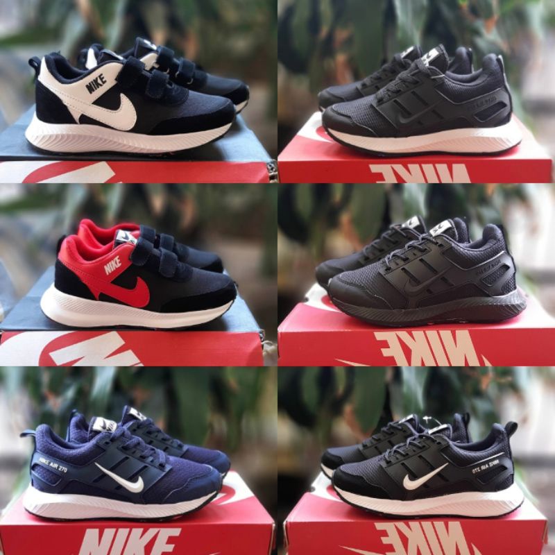 Sepatu Sekolah Anak Laki Laki Perempuan Nike Hitam Import Quality