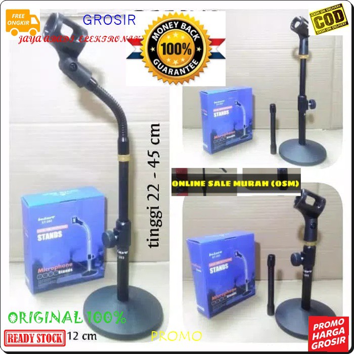 G47 Original stand mic meja besi kaki bulat holder mik table universal microphone karaoke pegangan m