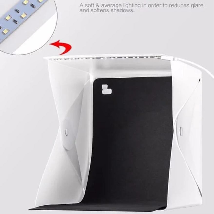 ☊ MINI STUDIO BOX LENGKAP LIGHTING LED BACKGROUND/MINI STUDIO FOTO BOX ✮