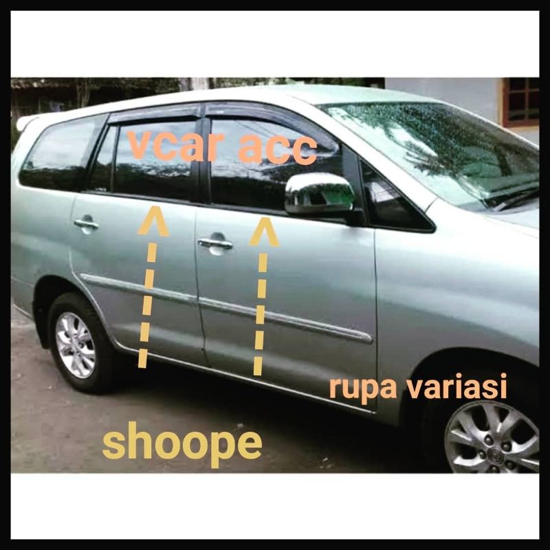 lis LIST kaca samping peliput PINTU mobil  TOYOTA innova window liner inova lama 2004 - 2015 chrome