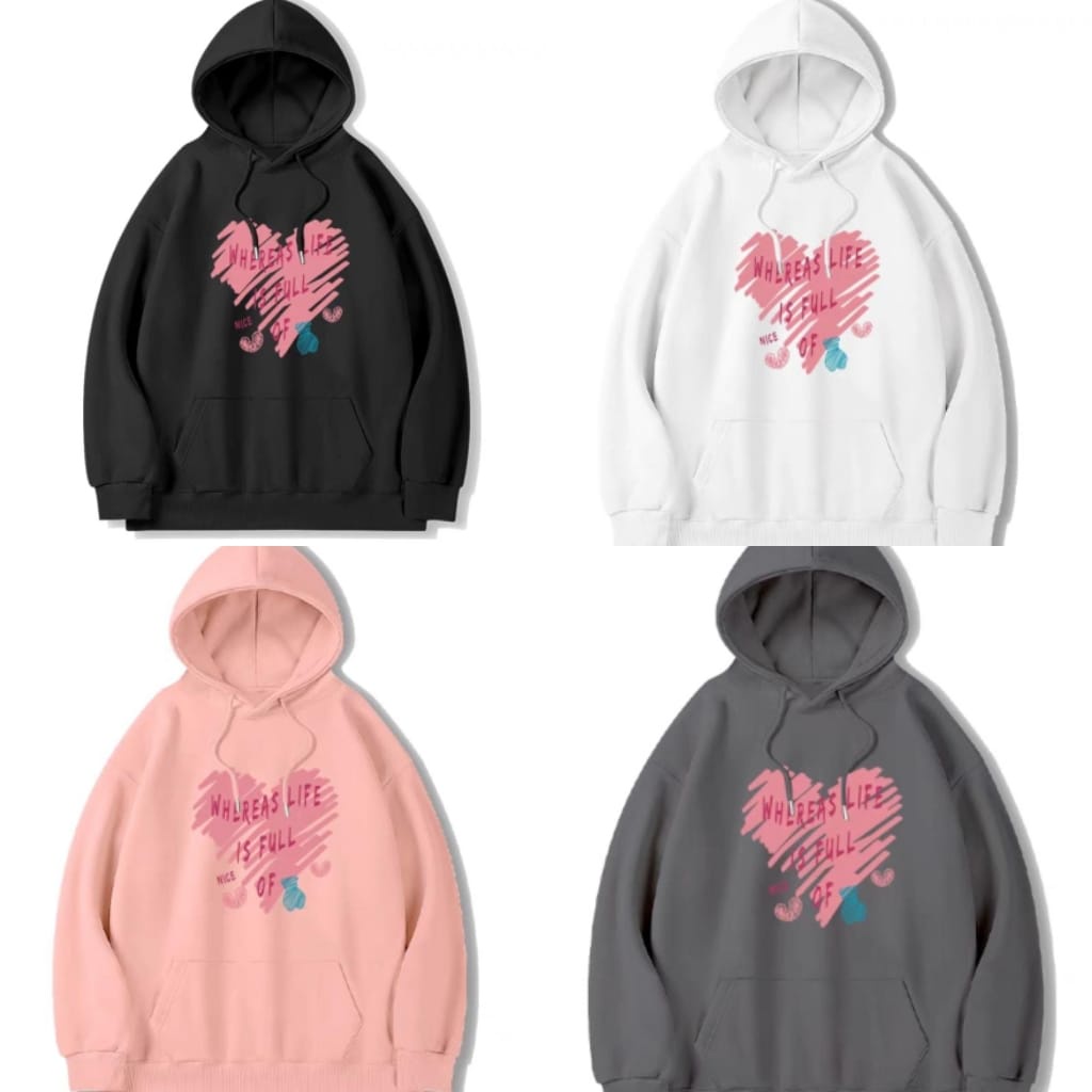 (V1) FULL OF LOVE SKETCH TEDDY BEAR Hoodie Wanita Oversize Outfit Ootd Crewneck Korean Style Fashion Kekinian Model Terbaru Bahan Fleece Tebal Premium Switer Hudie Nge-Mall Switter Hody Lebaran Sweeter Hoody Kuliah Crewnek Krunek Suiter Cewek Remaja Korea-1